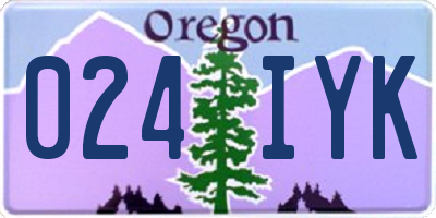 OR license plate 024IYK