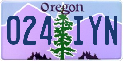 OR license plate 024IYN