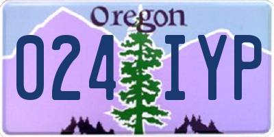 OR license plate 024IYP