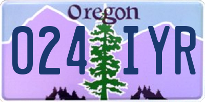 OR license plate 024IYR