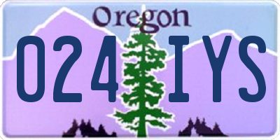 OR license plate 024IYS