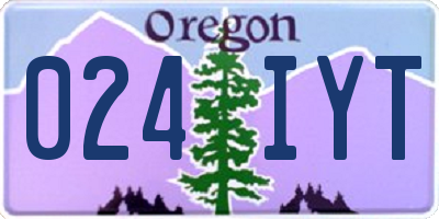 OR license plate 024IYT