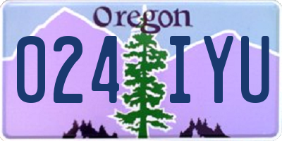 OR license plate 024IYU