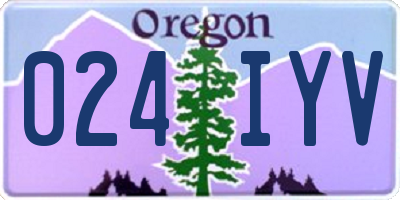 OR license plate 024IYV