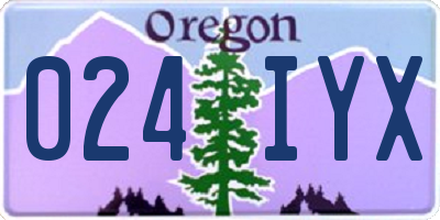OR license plate 024IYX