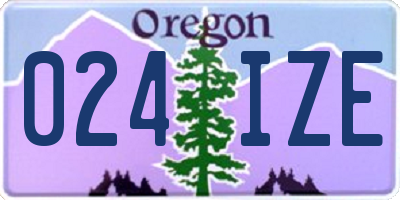 OR license plate 024IZE