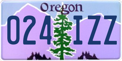 OR license plate 024IZZ
