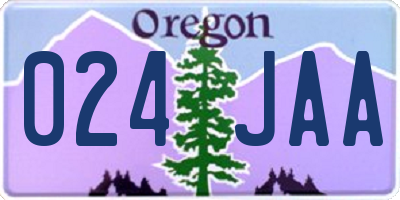 OR license plate 024JAA