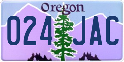 OR license plate 024JAC