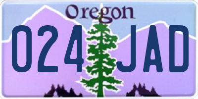 OR license plate 024JAD