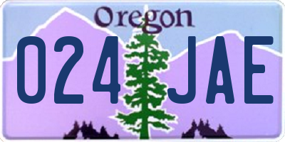 OR license plate 024JAE