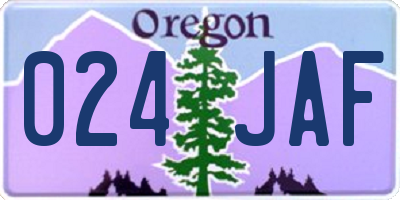 OR license plate 024JAF