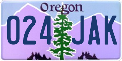 OR license plate 024JAK