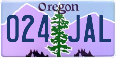 OR license plate 024JAL