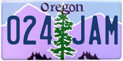 OR license plate 024JAM