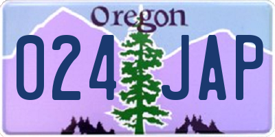 OR license plate 024JAP