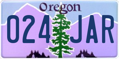 OR license plate 024JAR