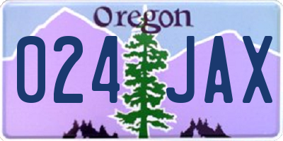 OR license plate 024JAX