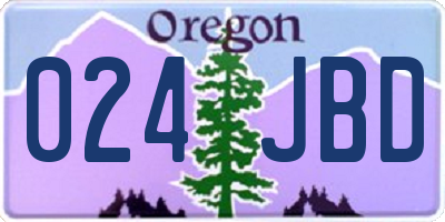 OR license plate 024JBD