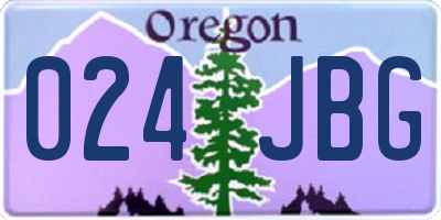 OR license plate 024JBG