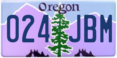 OR license plate 024JBM