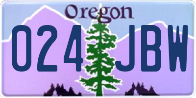 OR license plate 024JBW