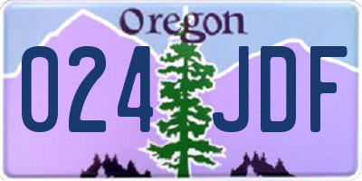 OR license plate 024JDF