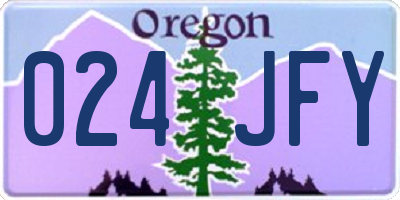 OR license plate 024JFY
