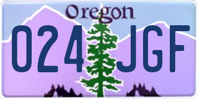 OR license plate 024JGF