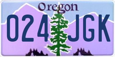 OR license plate 024JGK