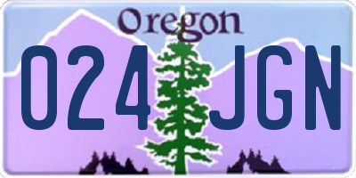 OR license plate 024JGN