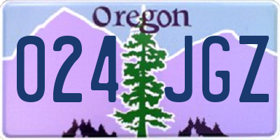 OR license plate 024JGZ