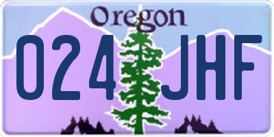 OR license plate 024JHF