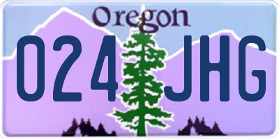 OR license plate 024JHG