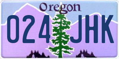 OR license plate 024JHK