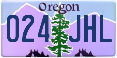 OR license plate 024JHL
