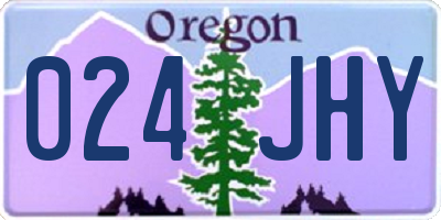 OR license plate 024JHY