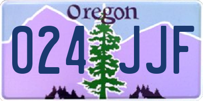 OR license plate 024JJF
