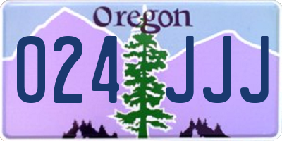 OR license plate 024JJJ