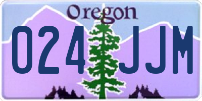 OR license plate 024JJM