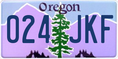 OR license plate 024JKF
