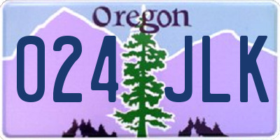OR license plate 024JLK