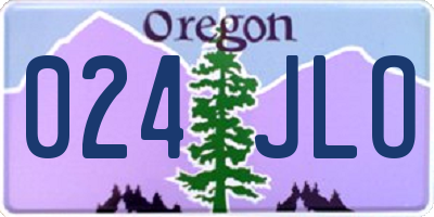 OR license plate 024JLO