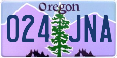 OR license plate 024JNA