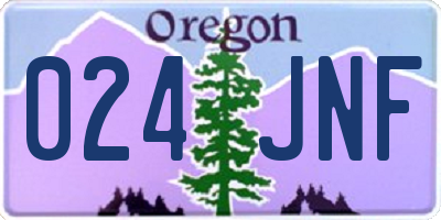 OR license plate 024JNF