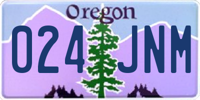 OR license plate 024JNM