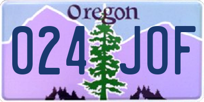 OR license plate 024JOF