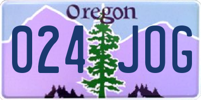 OR license plate 024JOG