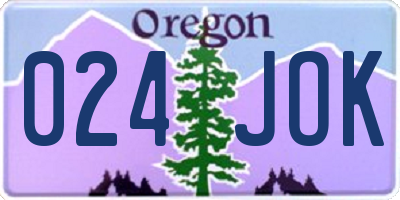 OR license plate 024JOK