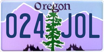 OR license plate 024JOL